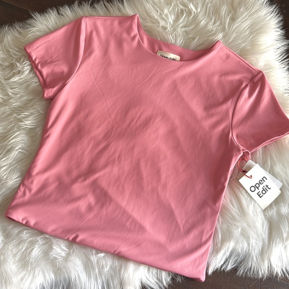 Open Edit Smooth Edit Short Sleeve Top - Picture 7 of 9